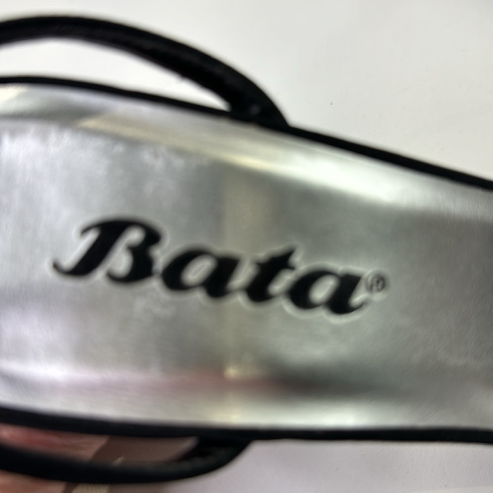 Vintage Bata Women's Black Satin Slingback Heel Shoes - Picture 12 of 13